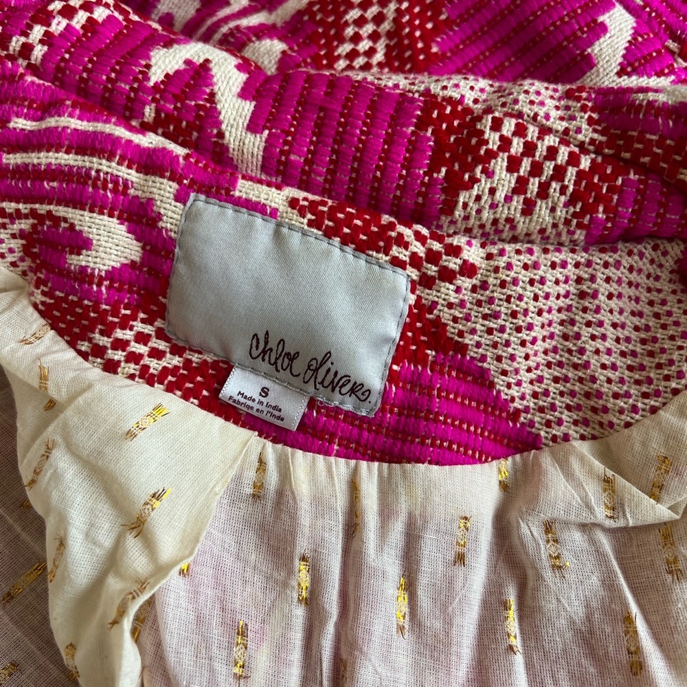 Chloe Oliver Pink & Red Woven Jacket - Picture 5 of 5